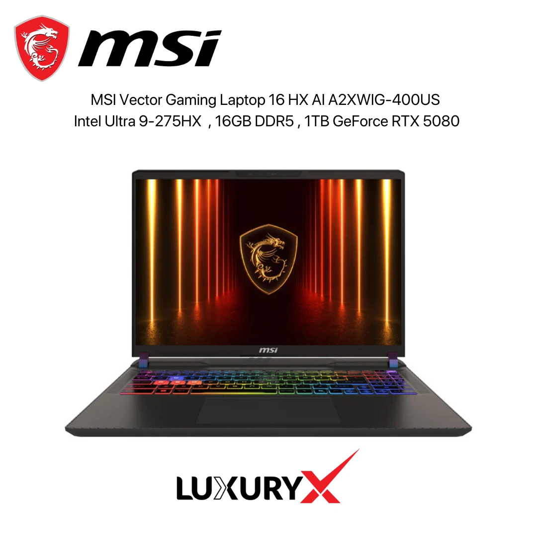 MSI Vector 16 HX AI A2XWIG-400US – Ultra 9 275HX, RTX 5080, 16″ QHD+ 240Hz Gaming Laptop